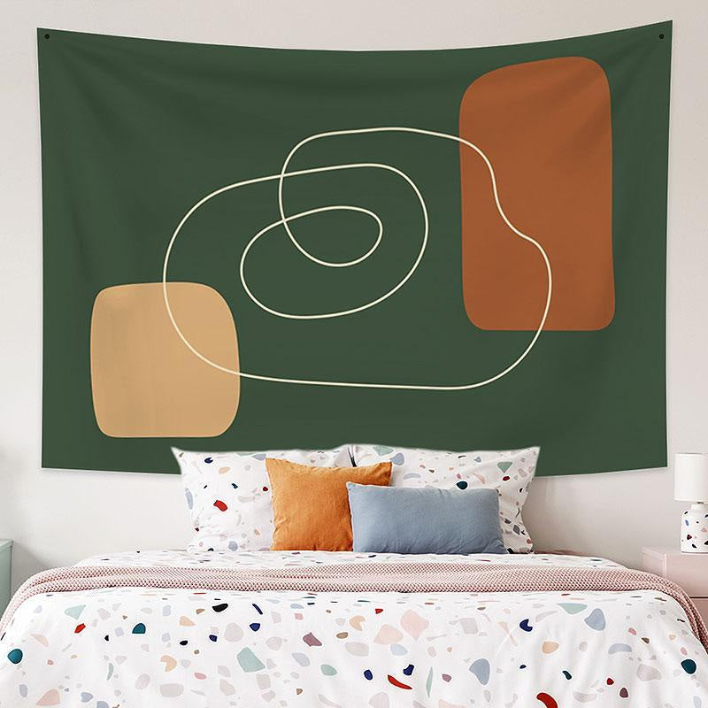 Lofaris Green Family Still Life Abstract Geometric Custom Tapestry