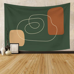 Lofaris Green Family Still Life Abstract Geometric Custom Tapestry