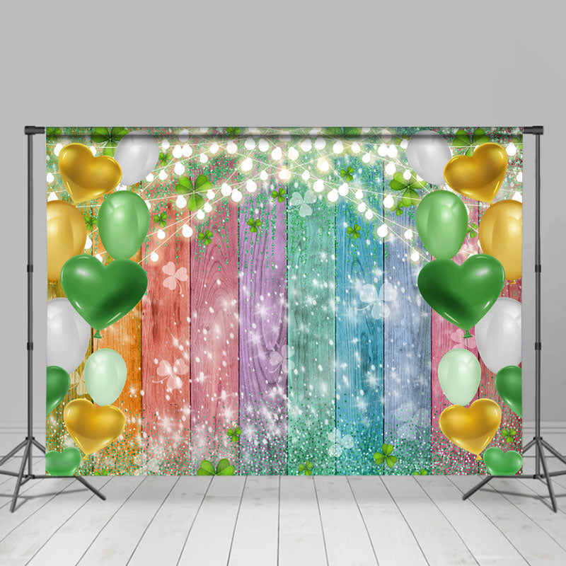 Lofaris Green Glitter Balloons Happy St. Patrick’S Day Backdrop