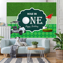 Lofaris Green Golf Course Hole In One Happy Birthday Backdrop