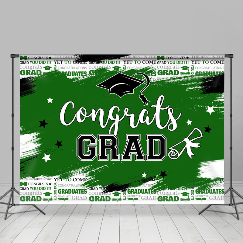 Lofaris Green Graffiti Celebration For Graduation Backdrop