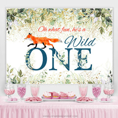 Lofaris Green Leaf Gold Glitter He Is A Wild One Birthday Backdrop