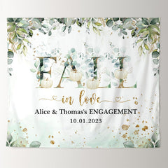 Lofaris Green Leaf Pumpkin Fall In Love Bridal Shower Backdrop