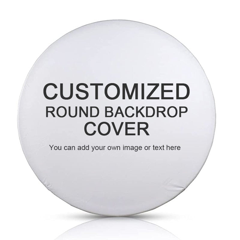 Lofaris Green Leaves And White Floral Round Birthday Backdorp