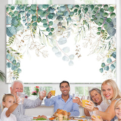 Lofaris Green Leaves Simple Peaceful White Spring Backdrop