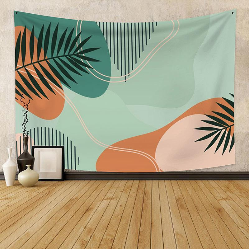 Lofaris Green Leaves Still Life Abstract Family Custom Tapestry
