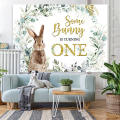 Lofaris Green Plant Some Bunny Is Turning One Birthday Backdrop