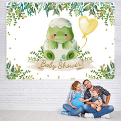 Lofaris Green Plants And Tirtle With Heart Baby Shower Backdrop