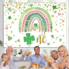 Lofaris Green Rainbow Heart Grass Happy Birthday Backdrop