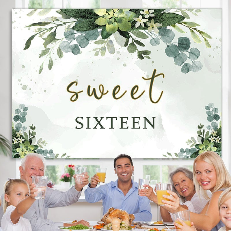 Lofaris Green sweet sixteen 16th birthday photo Backdrop