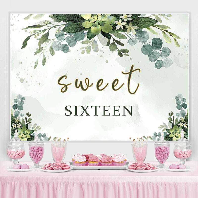 Lofaris Green sweet sixteen 16th birthday photo Backdrop