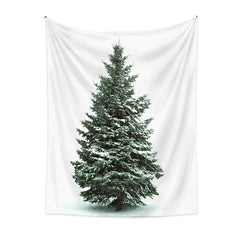 Lofaris Green Tree Snowtime Christmas Decor Wall Tapestry