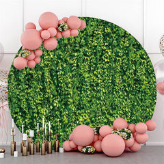 Lofaris Greeny Leaves Custom Circle Wedding Party Backdrop