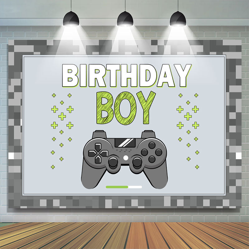 Lofaris Grey Game Machine Happy Birthday Party Backdrop For Boy
