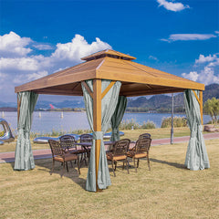 Lofaris Grey Gazebo Waterproof Grommet Top Outdoor Curtains for Front Porch