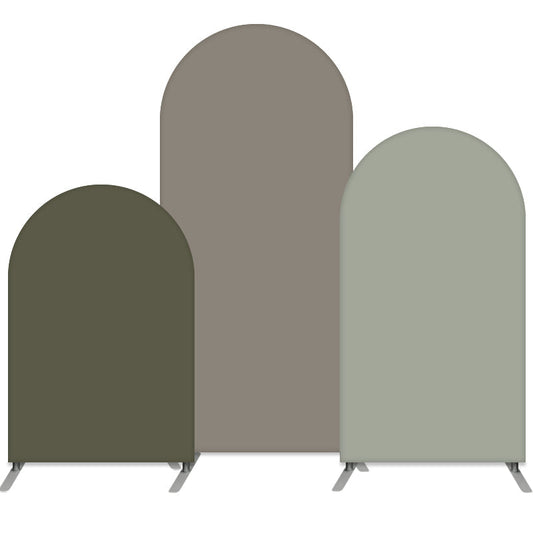 Lofaris Grey Solid Color Double Sided Arch Backdrop Kit