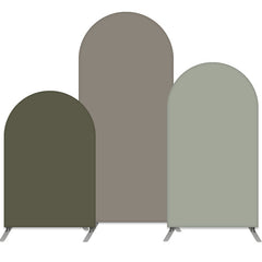 Lofaris Grey Solid Color Double Sided Arch Backdrop Kit
