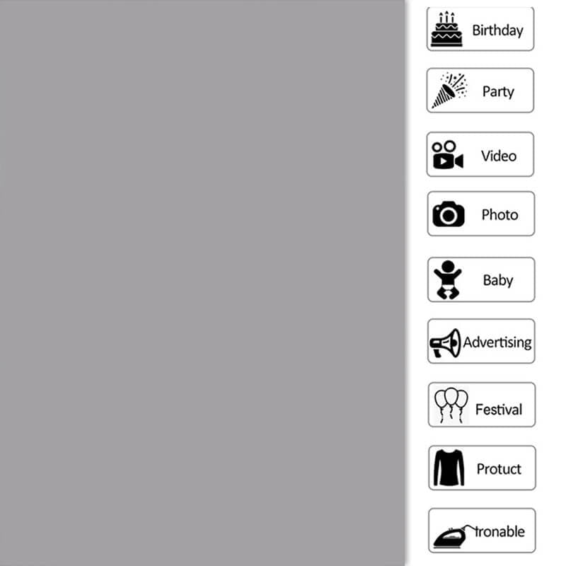 Lofaris Grey Solid Simple Party Backdrop for Photo