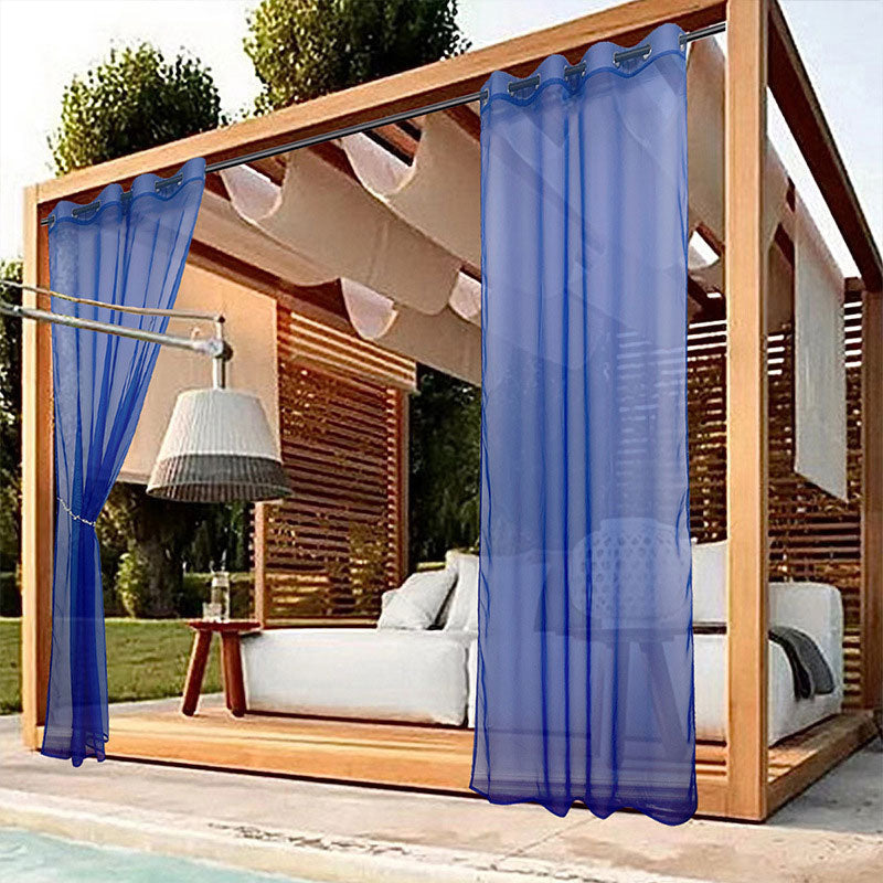 Lofaris Sheer Waterproof Grommet Top Outdoor Curtains for Front Porch