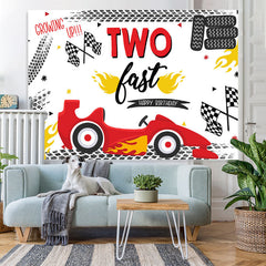 Lofaris Growing Up Two Last Racing Car Happy Birthday Backdrop