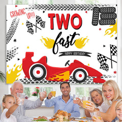 Lofaris Growing Up Two Last Racing Car Happy Birthday Backdrop