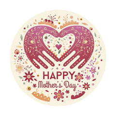 Lofaris Hand Pattern Floral Happy Mothers Day Round Backdrops