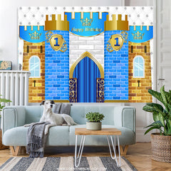 Lofaris Happy 1St Birthday Castle Crown Backdrop For Kids