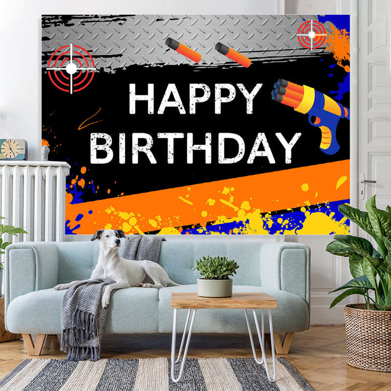 Lofaris Happy Birthday Graffiti Black Backdrop for Men