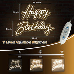 Lofaris Happy Birthday Large Neon LED Sign For Party Room Bar Deco