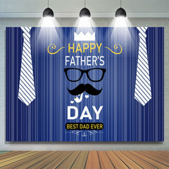 Lofaris Happy Fathers Day Beard Tie Blue Backdrop for Photo