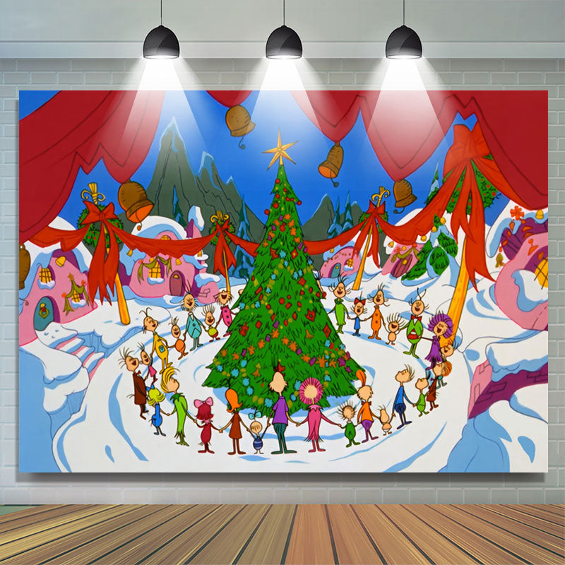 Lofaris Happy Holiday Fiesta Whoville Christmas Backdrop