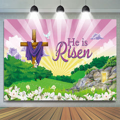 Lofaris He Is Risen Religious Happy Easter Day Backdrop