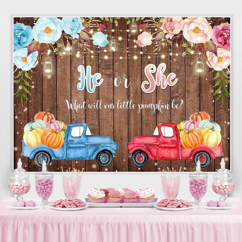 Lofaris He or She Car Board Photoshoot Backdrop for Baby Shower
