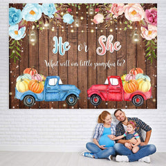 Lofaris He or She Car Board Photoshoot Backdrop for Baby Shower