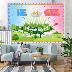 Lofaris Cute Golf Course Theme Gender Baby Shower Backdrop