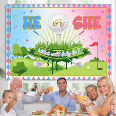 Lofaris Cute Golf Course Theme Gender Baby Shower Backdrop