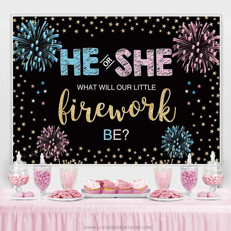 Lofaris He Or She Independence Day Spark Gender Reveal Banner