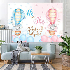 Lofaris He Or She What Will Baby Be Elephant Shower Backdrop
