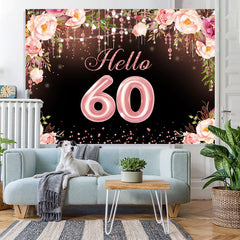 Lofaris Hello 60 Blooming Flowers Happy 60Th Birthday Backdrop
