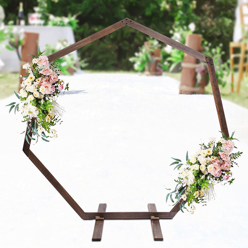Lofaris Heptagonal Floral Display Wooden Wedding Arbor Arch