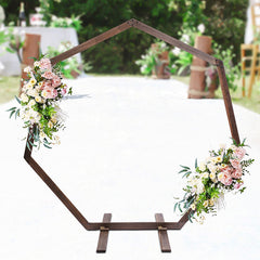 Lofaris Heptagonal Floral Display Wooden Wedding Arbor Arch