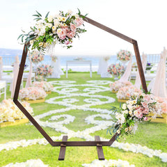 Lofaris Heptagonal Floral Display Wooden Wedding Arbor Arch