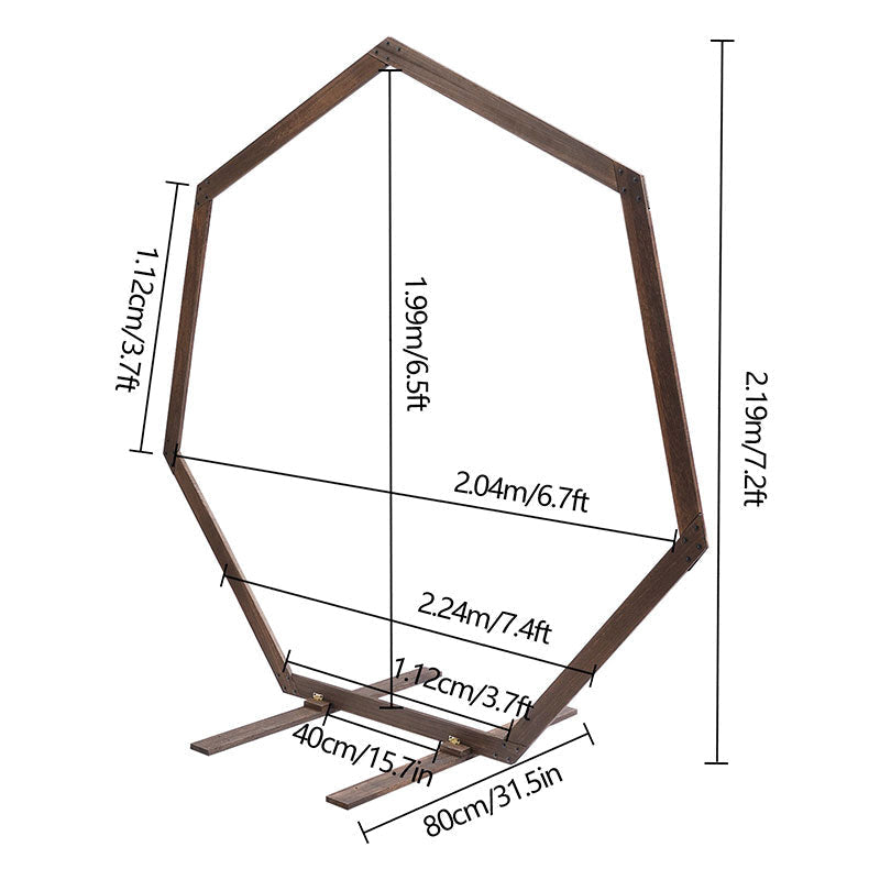 Lofaris Heptagonal Floral Display Wooden Wedding Arbor Arch