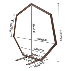 Lofaris Heptagonal Floral Display Wooden Wedding Arbor Arch