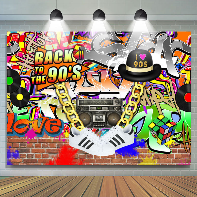 Lofaris Hip Hop Back To The 90s Birthday Backdrop For Party