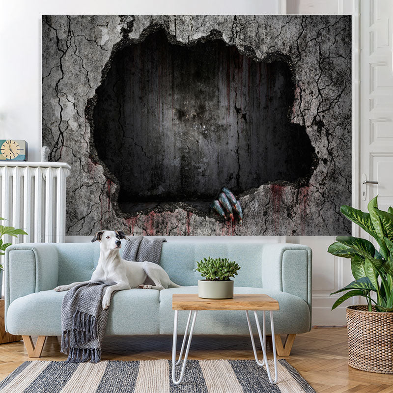 Lofaris Hole and Bloody Walls Scary Halloween Party Backdrop