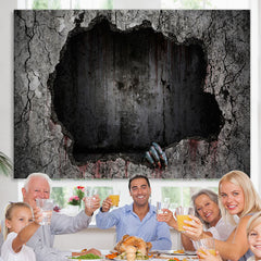 Lofaris Hole and Bloody Walls Scary Halloween Party Backdrop