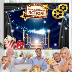 Lofaris Hollywood Movie Theme Birthday Party Backdrop Banner