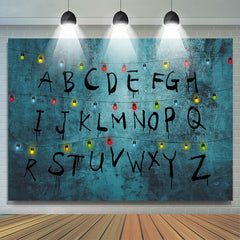 Lofaris Horrible Alphabet With Colorful Light Halloween Backdrop