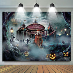 Lofaris Horrible Scary Clown With Circus Halloween Backdrop